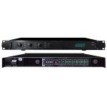 Multiple channels in 19 standard rack 70V/100V power output optional  Full digital with 4*125W high efficiency  With priority input function and 100V input available  1 U slim design, space and cost saving With standby function for power saving 