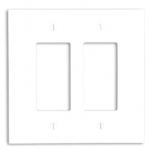 2-Gang Decora/GFCI Device Decora Wallplate, Standard Size, White