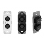 QSC unXP2O 1-gang passive wall plate with 2 male XLRs