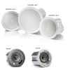 JBL control 16 C/T Two-Way 6.5" Coaxial Ceiling Loudspeaker  Control 16C/T is a full-range ceiling speaker consisting of a 165 mm (6.5 inch) high tech cone driver and a 19mm soft-dome liquid cooled tweeter mounted in a vented, paintable baffle m